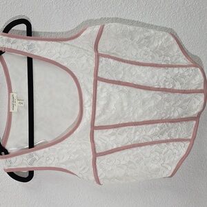 Mixed Threads White Lace Corset Style Tank Sleeveless Blouse